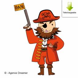 Personnage chasse au trésor pirate 3-4 ans