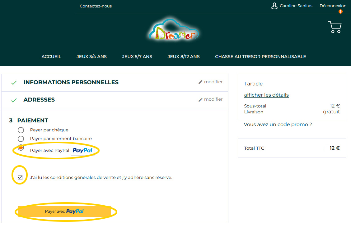 Payer avec paypal